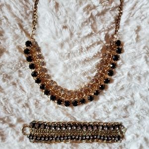 Bling necklace and bracelet set